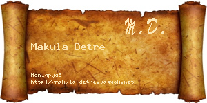 Makula Detre névjegykártya